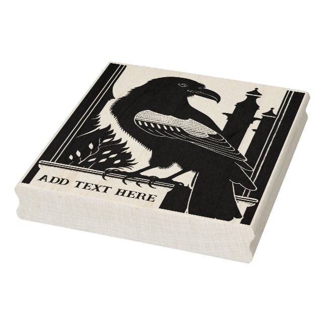 Personalised Raven Wood Art Stamp (Stamp)