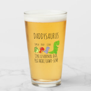 Personalised rawr-some Daddysaurus Glass