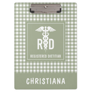 Personalised RD Registered Dietician Plaid Pattern Clipboard