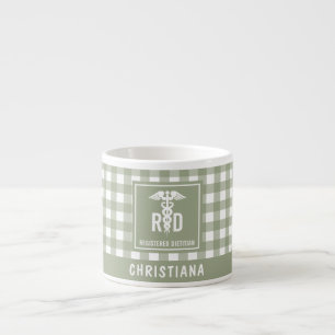 Personalised RD Registered Dietician Plaid Pattern Espresso Cup