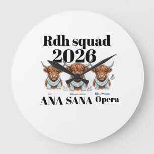 Personalised RDH Highland Cow Graduation Gift Cu Large Clock