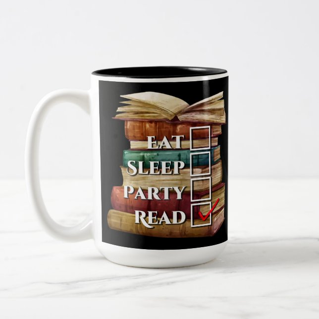 Personalised Reading First Two-Tone Coffee Mug (Left)