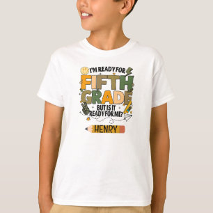 Personalised Ready for Fifth Grade Children's Tee