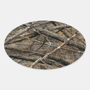 Personalised Real Camo / Camouflage (customisable) Oval Sticker