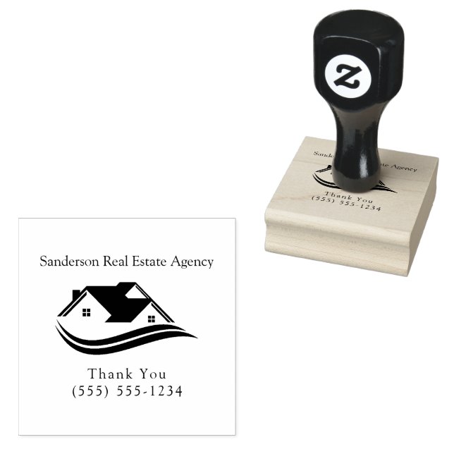 Personalised Real Estate Agency Thank You  Rubber Stamp (Stamped)