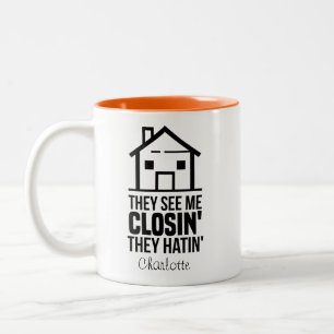 Personalised Real Estate Agent Coworker Birthday Two-Tone Coffee Mug