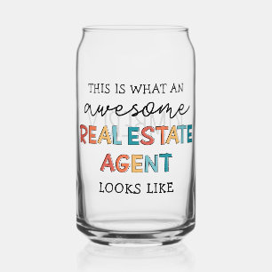 Personalised Real Estate Agent Funny Realtor Can Glass