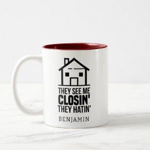 Personalised Real Estate Agent Funny Retirement Two-Tone Coffee Mug