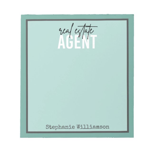 Personalised Real Estate Agent Gifts for Realtor Notepad (Front)