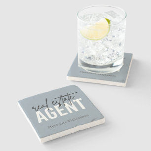 Personalised Real Estate Agent Gifts for Realtor Stone Coaster