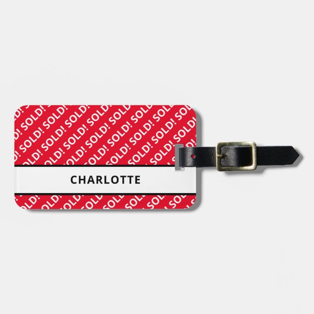 Personalised Real Estate SOLD Luggage Tag (Front Horizontal)
