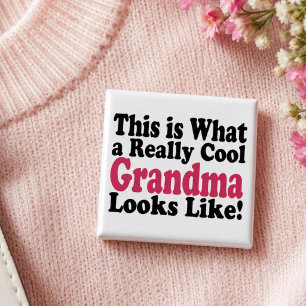 Personalised Really Cool Grandma Looks Like Button