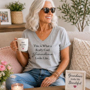 Personalised Really Cool Grandma Looks Like Name T-Shirt