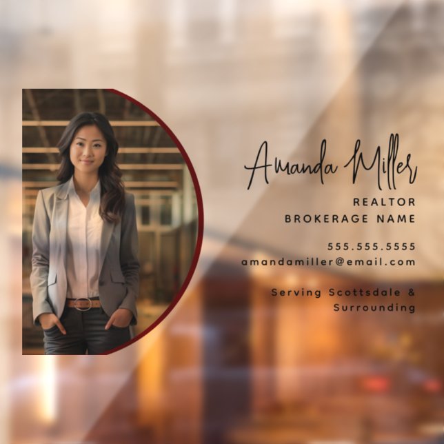 Personalised Realtor Broker Real Estate Agent Window Cling (Sheet 2)