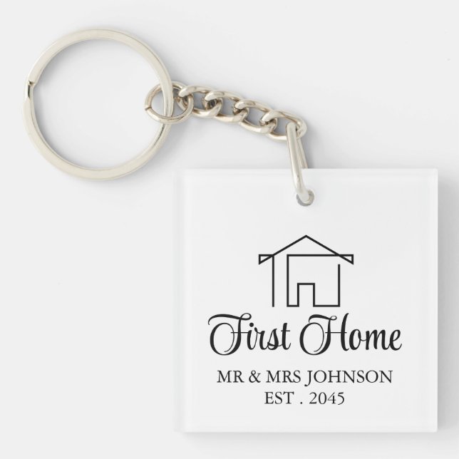 Personalised Realtor Closing Gift First Home  Key Ring (Front)