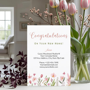 Personalised Realtor Congratulations Client Floral Card