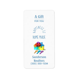 Personalised Realtor Hand Sanitizer House Label