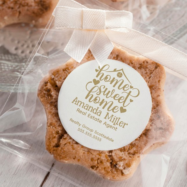 Personalised Realtor Real Estate Agent Open House Classic Round Sticker (Creator Uploaded)