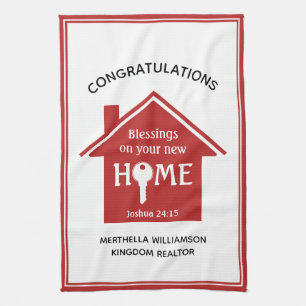 Personalised Realtor to Client New Home  Tea Towel