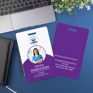 Personalised Rebecca Purple Employee Photo ID Badge