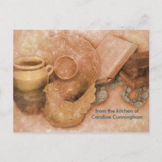 Personalised Recipe Card with Ceramic Rooster Art