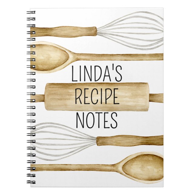 Personalised Recipe Journal or Kitchen Notebook (Front)
