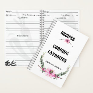 Personalised Recipe Organiser, Modern Recipe Book