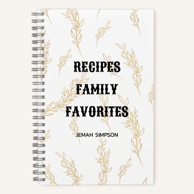 Personalised Recipe Organiser Notebook (Front)