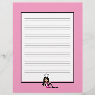 Personalised Recipe Pages Lined