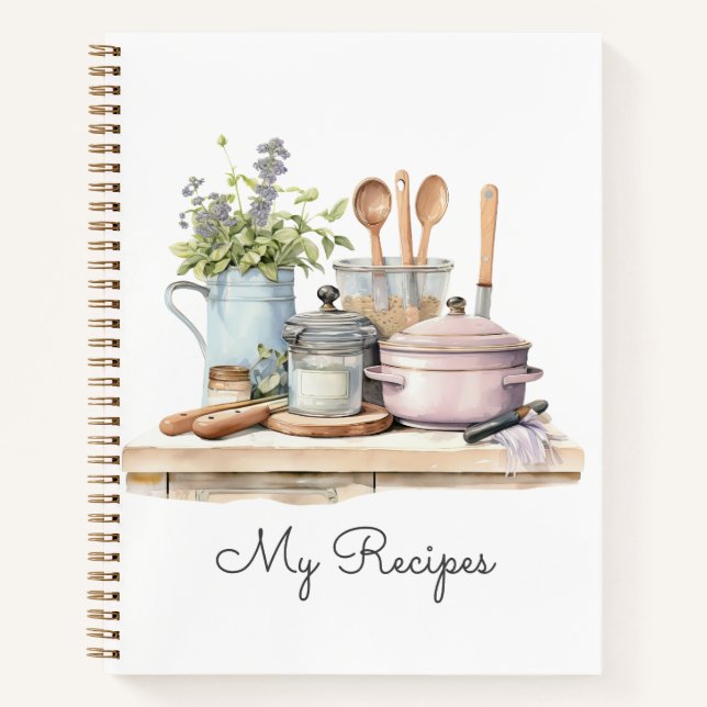 Personalised Recipes 3 Ring Binder Notebook (Front)