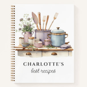 Personalised Recipes Cooking Pots Pans Utensils  Notebook