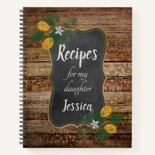 Personalised Recipes for my Daughter on Brown Notebook