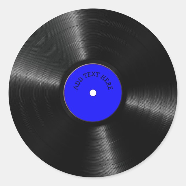 Personalised Record, Retro Album Classic Round Sticker (Front)