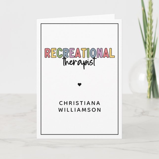 Personalised Recreational Therapist Card (Front)