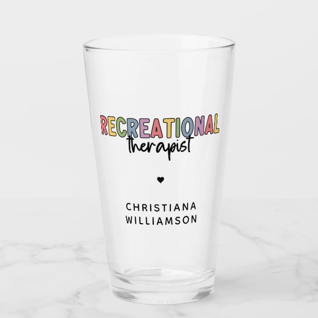 Personalised Recreational Therapist Glass (Front)