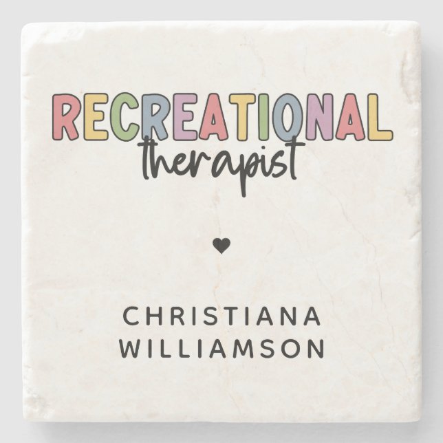 Personalised Recreational Therapist Stone Coaster (Front)