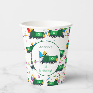 Personalised Recycling Garbage Truck Party  Paper Cups