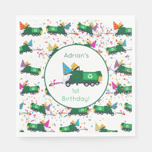 Personalised Recycling Garbage Truck Party Pattern Napkin