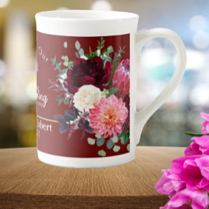 Personalised Red 50th Couples Wedding Anniversary Bone China Mug