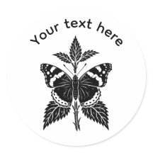 Personalised Red Admiral Butterfly Nature Sticker