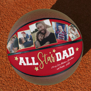 Personalised Red “All-Star Dad” Basketball Gift