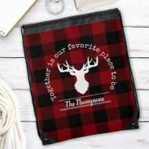 Personalised Red and Black Buffalo Plaid