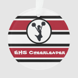 Personalised Red and Black Cheerleader Ornament
