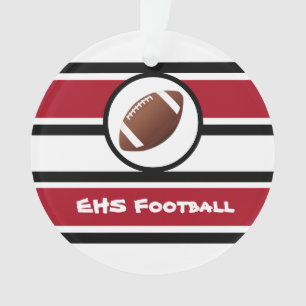 Personalised Red and Black Football Ornament