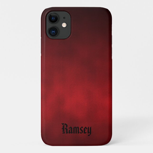 Personalised Red and Black Gothic Ombre Art Case-Mate iPhone Case (Back)