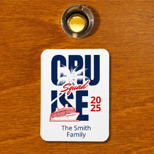 Personalised Red and Blue Cruise Family Name Magnet