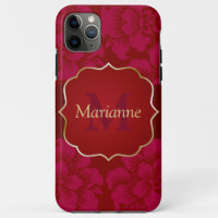 Personalised Red and Gold Asian Floral