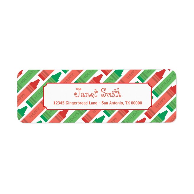 Personalised Red and Green Crayon Holiday (Front)