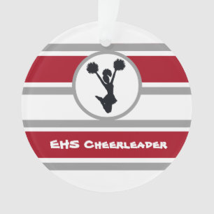 Personalised Red and Silver Cheerleader Ornament