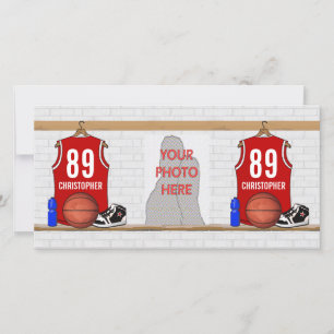 Personalised Red and White Basketball Jersey